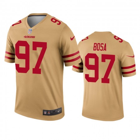 Camiseta Hombre NFL San Francisco 49ers Nick Bosa 97 Gold Inverted Legend